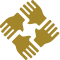 stacked hands icon illustration