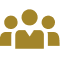 silhouettes of three team members icon illustration